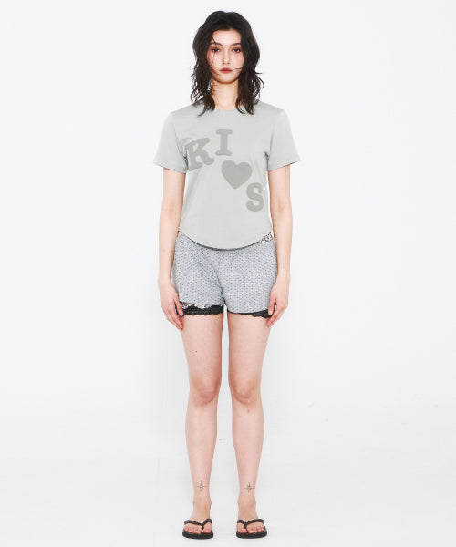 MESSY KISS LOGO T-SHIRT - 4 COLORS KHAKI