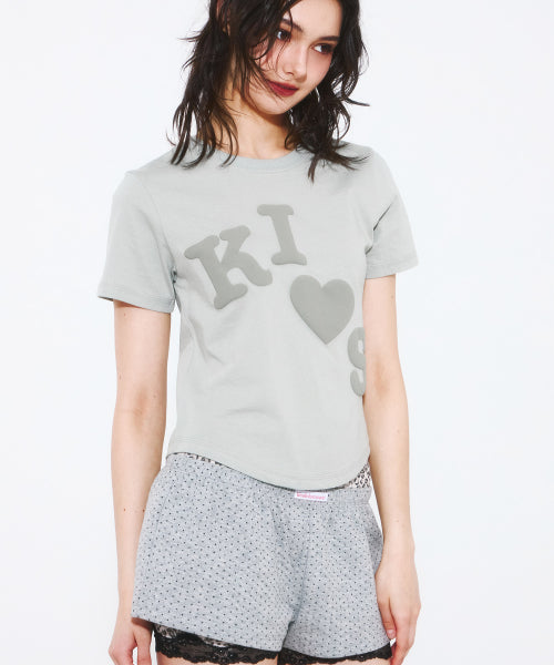 MESSY KISS LOGO T-SHIRT - 4 COLORS KHAKI