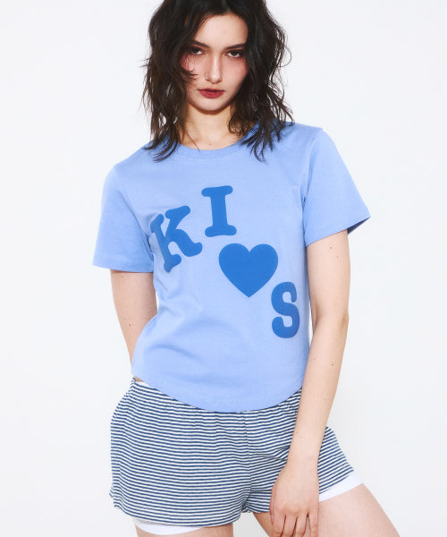 MESSY KISS LOGO T-SHIRT - 4 COLORS BLUE