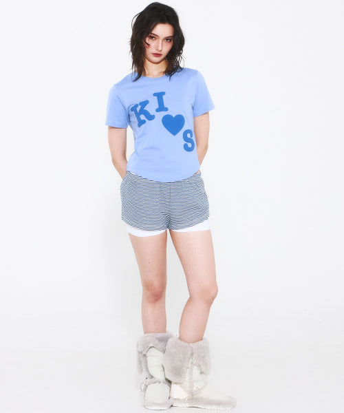 MESSY KISS LOGO T-SHIRT - 4 COLORS BLUE