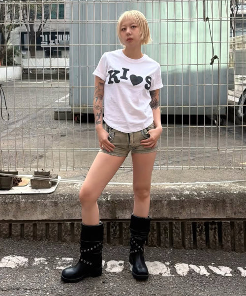BUMPY KISS LOGO T-SHIRT - 4 COLORS WHITE