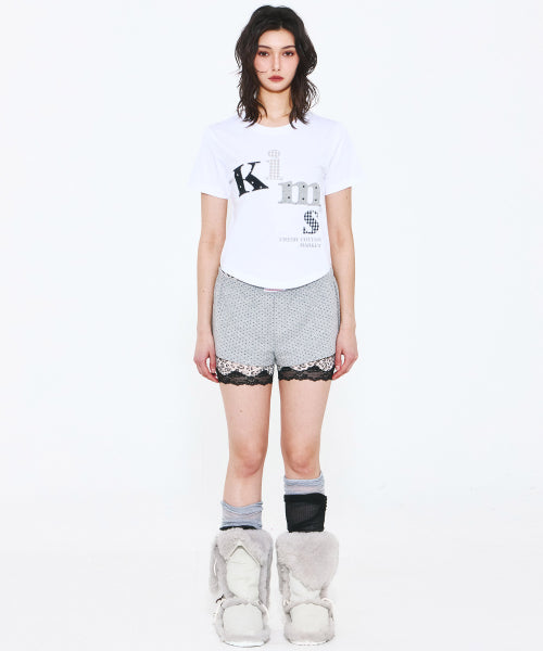MESSY APPLIQUE T-SHIRT WHITE