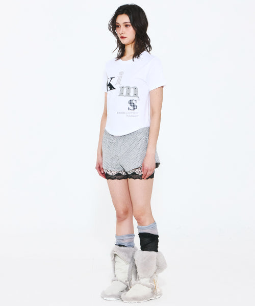 MESSY APPLIQUE T-SHIRT WHITE