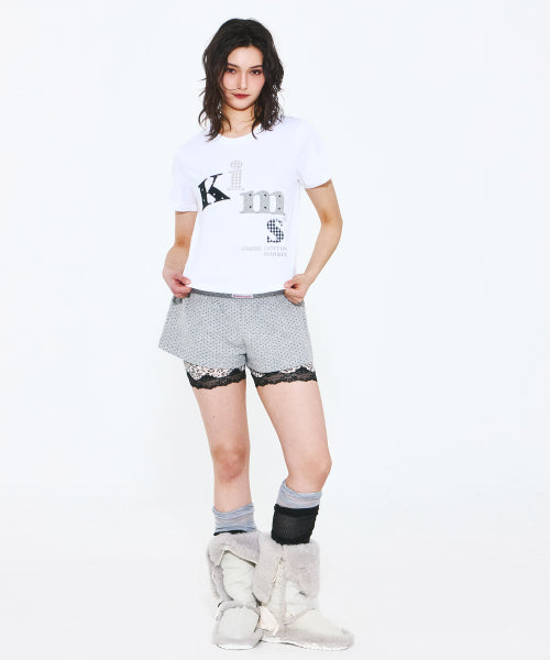 MESSY APPLIQUE T-SHIRT WHITE