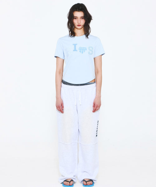 BUMPY KISS LOGO APPLIQUE T-SHIRT - 2 COLORS BLUE