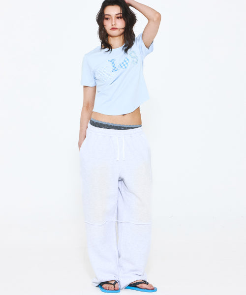 BUMPY KISS LOGO APPLIQUE T-SHIRT - 2 COLORS BLUE
