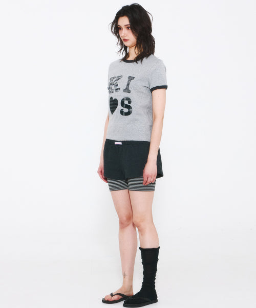 KISS MAR APPLIQUE LOGO T-SHIRT - 2 COLORS GREY