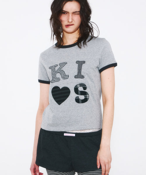 KISS MAR APPLIQUE LOGO T-SHIRT - 2 COLORS GREY