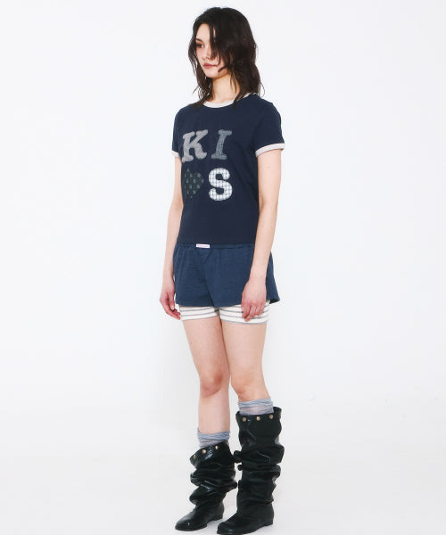KISS MAR APPLIQUE LOGO T-SHIRT - 2 COLORS NAVY