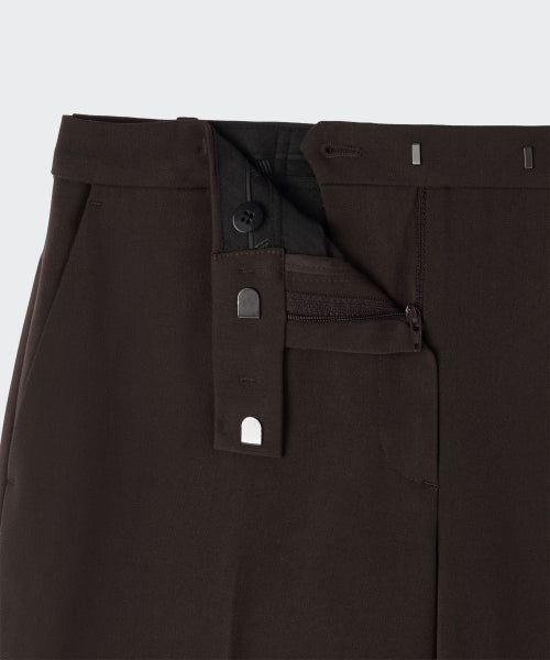 WOMENS WIDE HIDDEN BANDING SLACKS #韓韶禧同款! - 4 COLORS BROWN