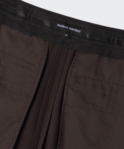 WOMENS WIDE HIDDEN BANDING SLACKS #韓韶禧同款! - 4 COLORS BROWN