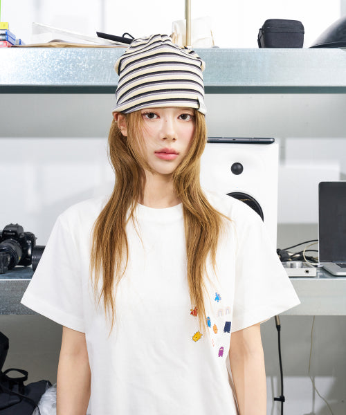 NN LABEL STRIPE BEANIE - 9 COLORS BLACK