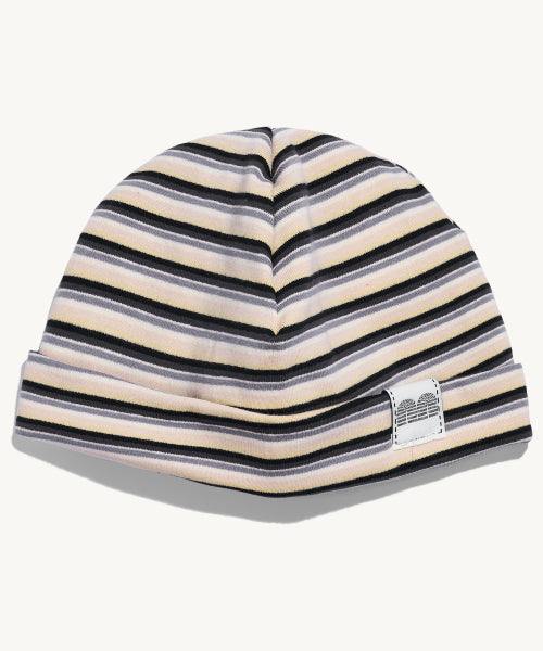 NN LABEL STRIPE BEANIE - 9 COLORS BLACK
