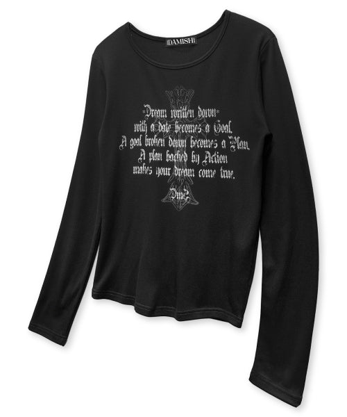 CROSS U-NECK SLEEVE LONG - 2 COLORS BLACK