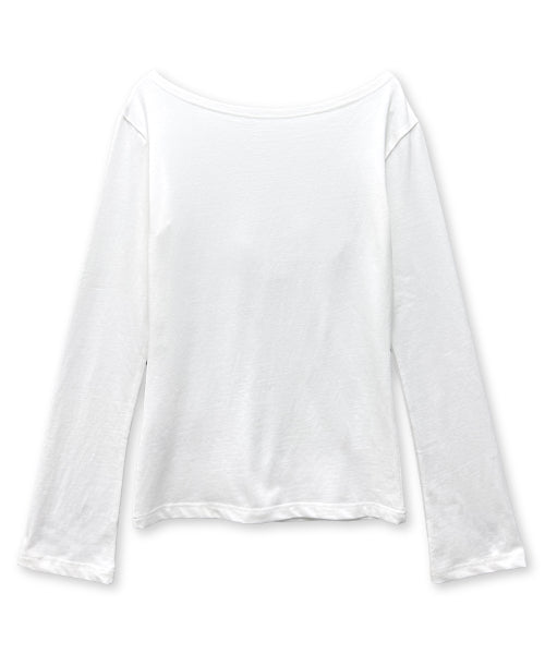 CROSS LETTERING SHOULDER SLEEVE LONG IVORY