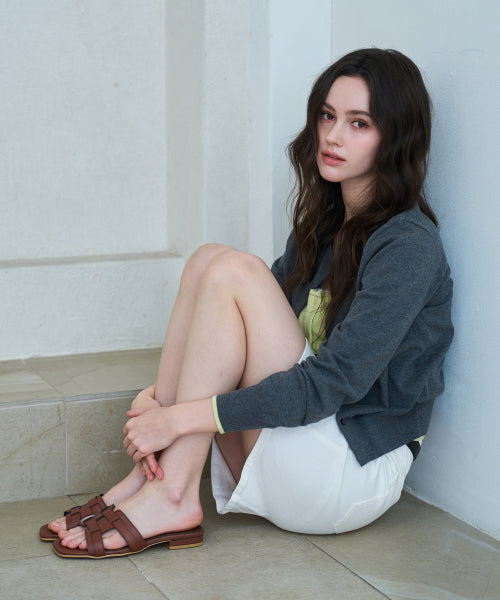 WOVEN MULE BROWN