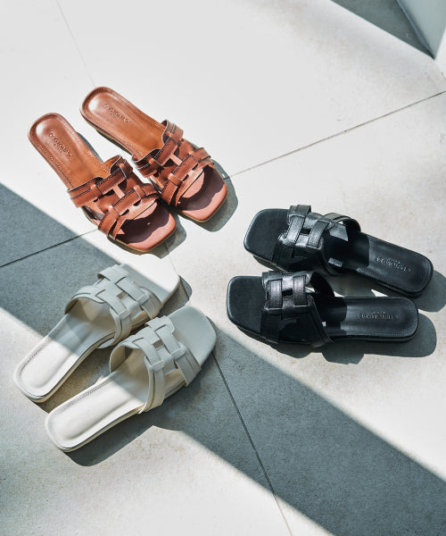 WOVEN MULE BROWN