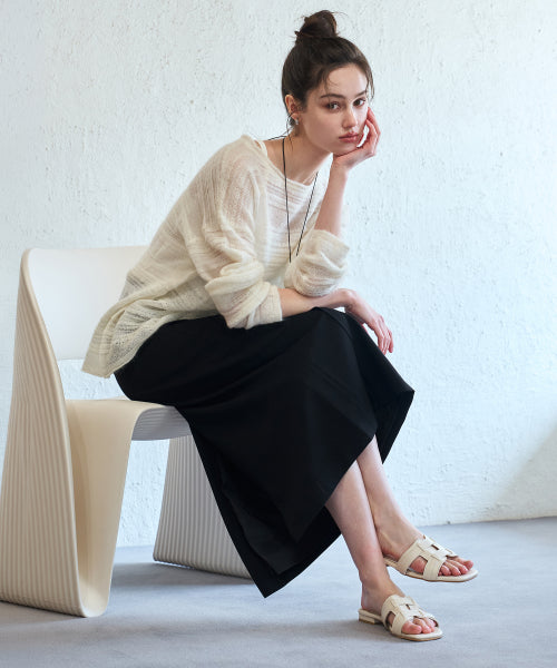 WOVEN MULE IVORY