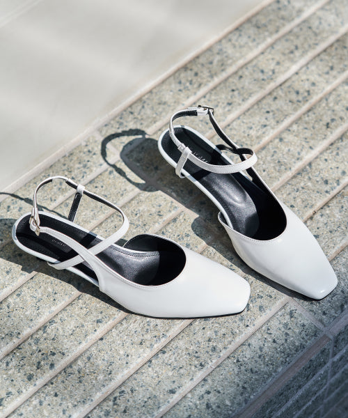 MINI SQUARE HEEL WHITE