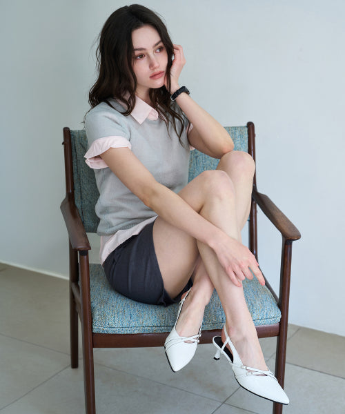CROSS STRAP SLINGBACK WHITE