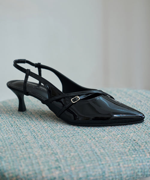 CROSS STRAP SLINGBACK BLACK