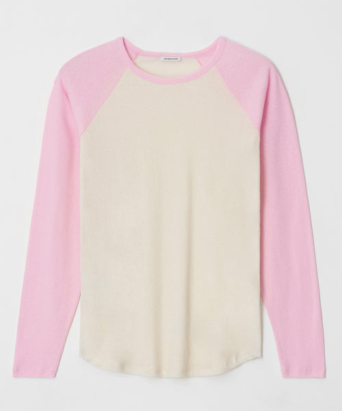 ECO COLOR BLOCK REGLAN LONG SLEEVE 2 COLOR - 2 COLORS PINK