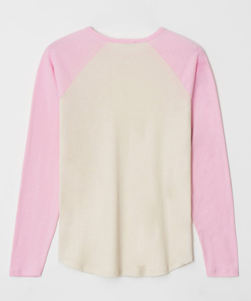 ECO COLOR BLOCK REGLAN LONG SLEEVE 2 COLOR - 2 COLORS PINK