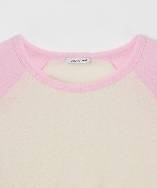 ECO COLOR BLOCK REGLAN LONG SLEEVE 2 COLOR - 2 COLORS PINK