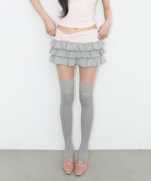 SKIRT PANTS - 3 COLORS MELANGE GREY