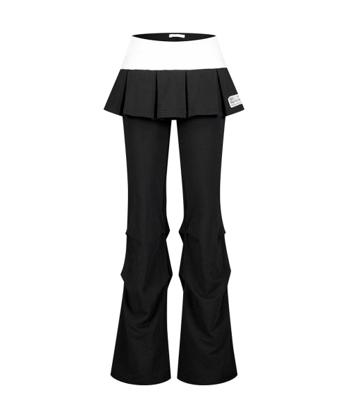 PLEATS SKIRT PANTS - 3 COLORS BLACK