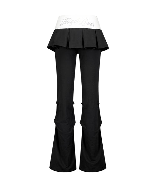 PLEATS SKIRT PANTS - 3 COLORS BLACK