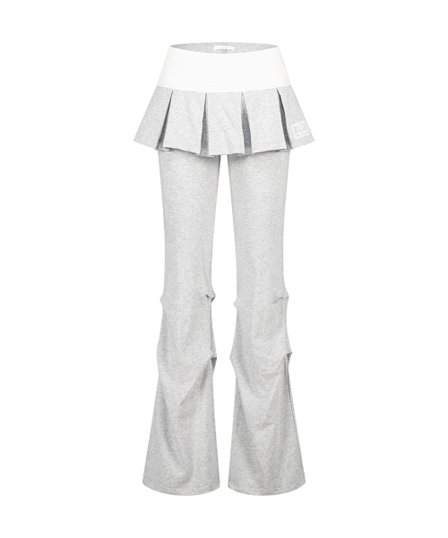 PLEATS SKIRT PANTS - 3 COLORS MELANGE GREY