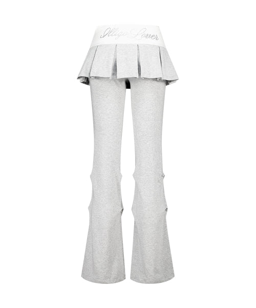 PLEATS SKIRT PANTS - 3 COLORS MELANGE GREY