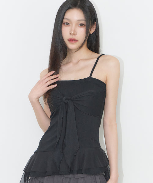 RIBBON SLEEVELESS - 3 COLORS BLACK