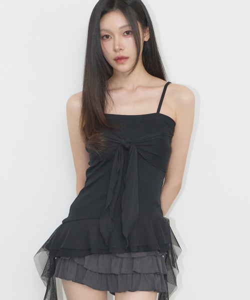RIBBON SLEEVELESS - 3 COLORS BLACK