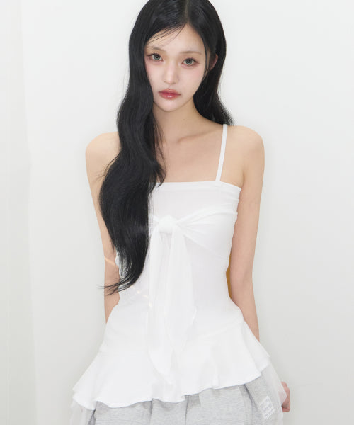 RIBBON SLEEVELESS - 3 COLORS WHITE