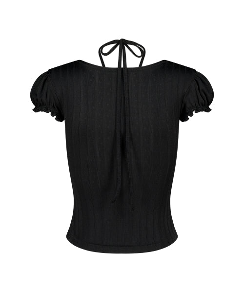 SHIRRING HALTER TOP PINK - 3 COLORS BLACK
