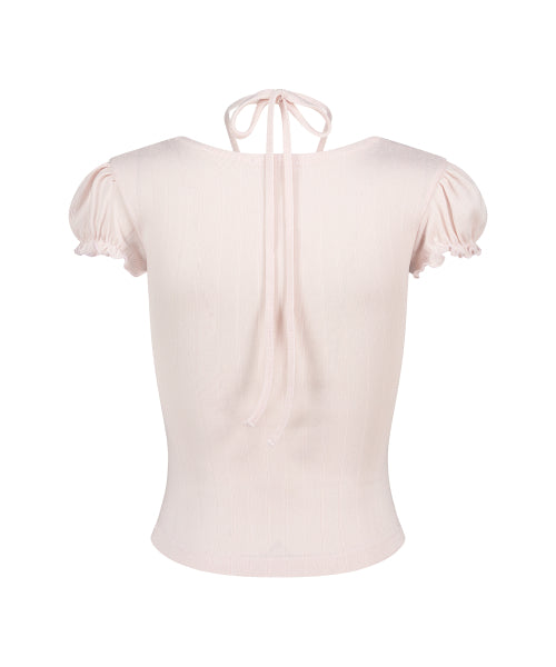 SHIRRING HALTER TOP PINK - 3 COLORS PINK
