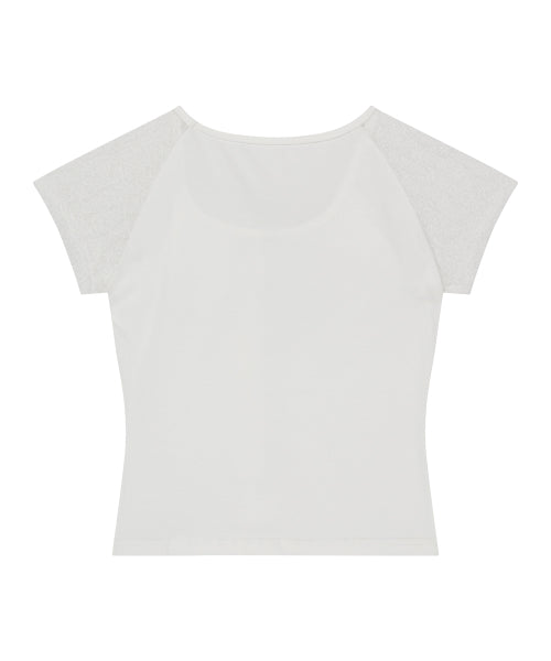 LACE RIBBON T-SHIRT - 3 COLORS WHITE