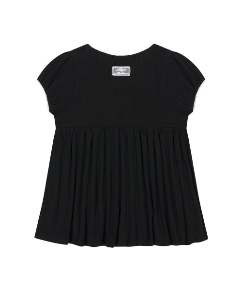 SHIRRING TOP BROWN - 4 COLORS BLACK