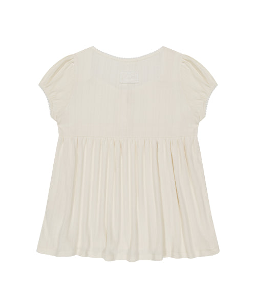 SHIRRING TOP BROWN - 4 COLORS CREAM
