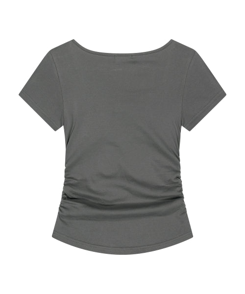 LAYERED RIBBON SHIRT - 4 COLORS CHARCOAL