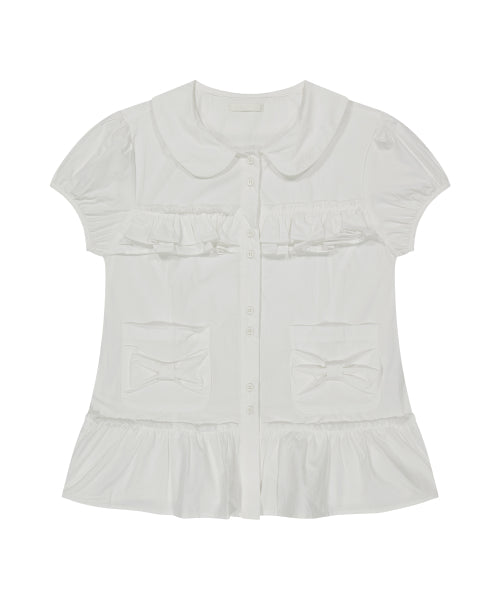 POCKET BLOUSE PINK - 4 COLORS WHITE