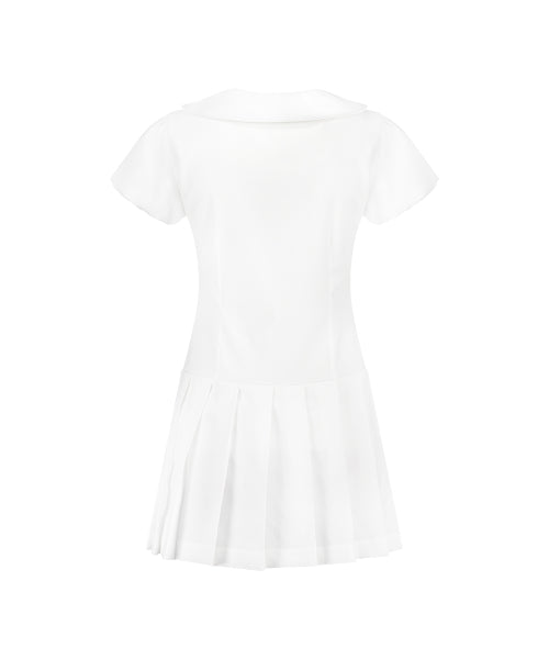ROSE PLEATS MINI DRESS - 3 COLORS WHITE