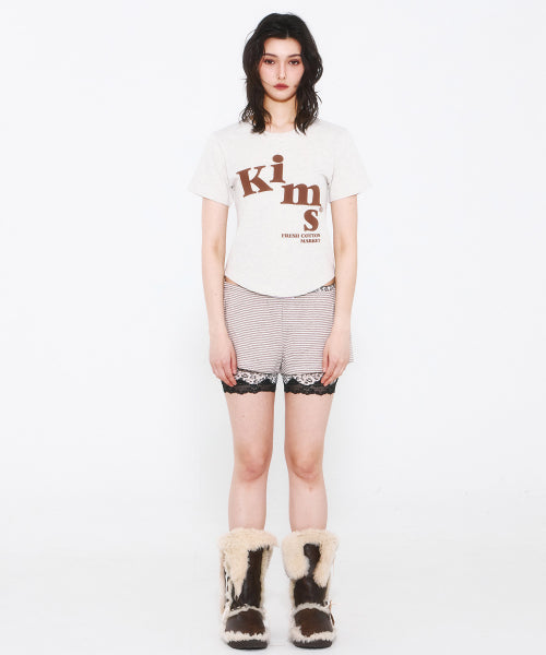 MESSY ALPHA LOGO T-SHIRT - 3 COLORS OATMEAL