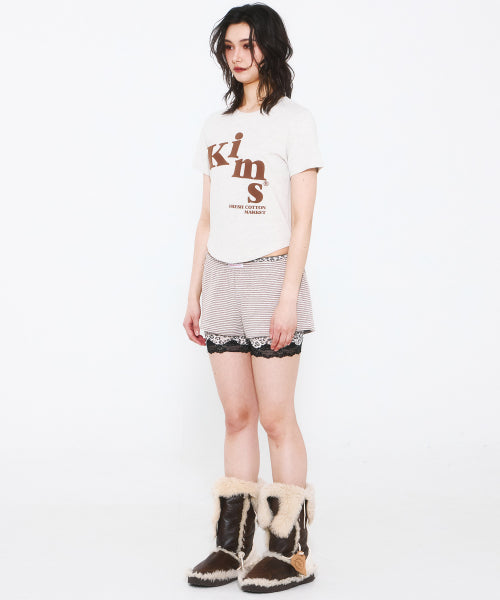 MESSY ALPHA LOGO T-SHIRT - 3 COLORS OATMEAL