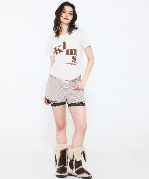 MESSY ALPHA LOGO T-SHIRT - 3 COLORS OATMEAL