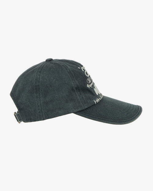 WEB LOGO WASHED 5 PANNEL BALL CAP - 4 COLORS NAVY