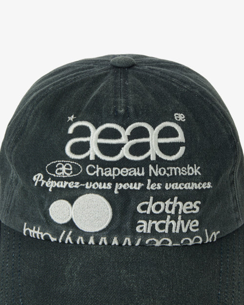 WEB LOGO WASHED 5 PANNEL BALL CAP - 4 COLORS NAVY