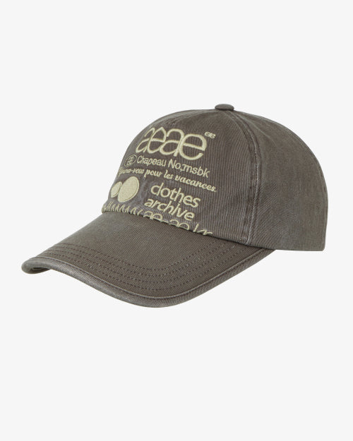 WEB LOGO WASHED 5 PANNEL BALL CAP - 4 COLORS BROWN